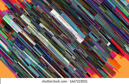 Abstract vector wallpaper. Watercolor texture vibrant colored background. Visual computer filtered gradient wavy diagonal lines. Dynamic paint flow marble texture pattern. Psychedelic art poster.