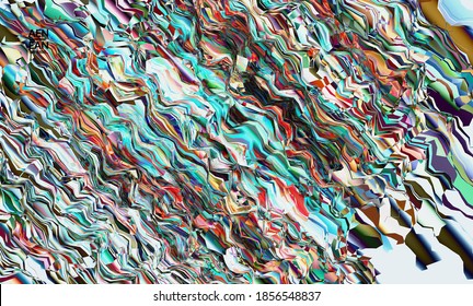 Abstract vector wallpaper. Watercolor texture vibrant colored background. Visual computer filtered gradient wavy diagonal lines. Dynamic paint flow marble texture pattern. Psychedelic art poster.