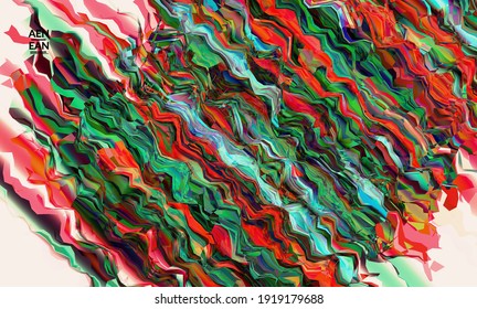 Papel de pantalla abstracto. Fondo de color vibrante de textura acuarela. Líneas diagonales de degradado onduladas filtradas por el equipo visual. Patrón de textura de mármol de flujo dinámico de pintura. Afiche de arte psicodélico.