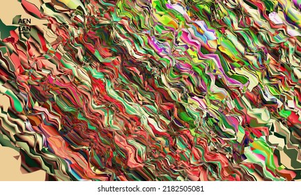 Abstract vector wallpaper. Watercolor texture vibrant colored background. Visual computer filtered gradient wavy diagonal lines. Dynamic paint flow marble texture pattern. Psychedelic art poster.