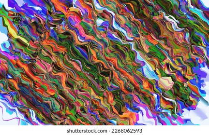Papel de pantalla abstracto. Fondo de color vibrante de textura acuarela. Líneas diagonales de degradado onduladas filtradas por el equipo visual. Patrón de textura de mármol de flujo dinámico de pintura. Afiche de arte psicodélico.