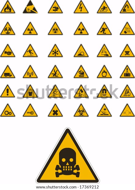Abstract vector warning\
and safety signs
