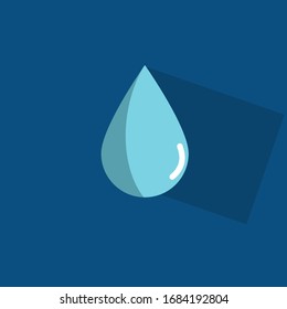 Agua vectorial abstracta cae sobre fondo azul. Concepto Ecológico.