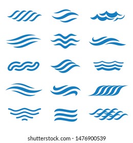 Abstract vector water icon set.