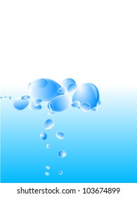 abstract vector water wave with bubbles