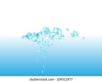 abstract vector water wave with bubbles