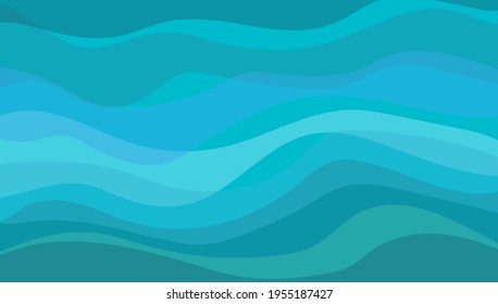 Abstract vector water waves illustration background. Flat design style
