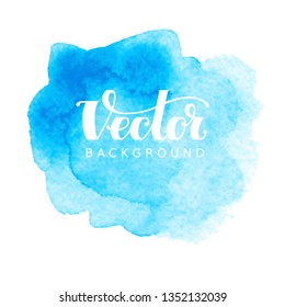 Abstract vector watercolor background. Blue spot on white. RGB. Eps8. Global colors