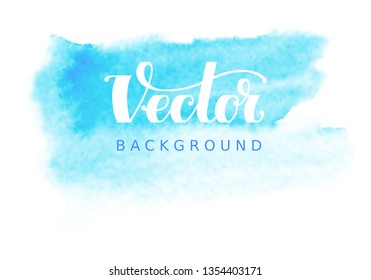 Abstract vector watercolor background. Blue spot on white. RGB. Eps8. Global colors