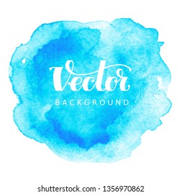 Abstract vector watercolor background. Blue spot on white. RGB. Eps8. Global colors