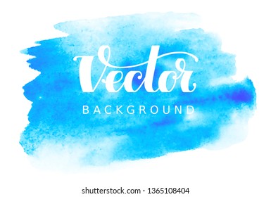 Abstract vector watercolor background. Blue spot on white. RGB. Eps8. Global colors