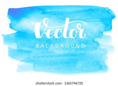 Abstract vector watercolor background. Blue spot on white. RGB. Eps8. Global colors