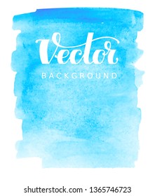 Abstract vector watercolor background. Blue spot on white. RGB. Eps8. Global colors