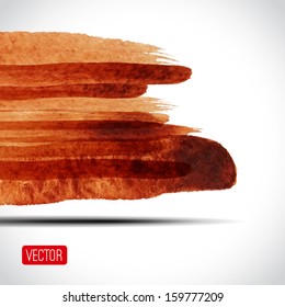 Abstract vector watercolor background. Can be used for banner design etc. Many stripes. Orange design element.