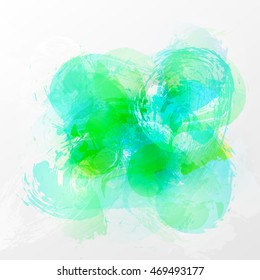 Abstract vector watercolor background. Colorful blue, green,white,yellow  template illustration.