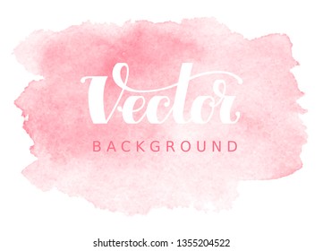 Abstract vector watercolor background. Pink spot on white. RGB. Eps8. Global colors