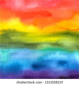 An abstract vector and watercolor background texture in vibrant rainbow colours