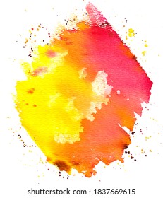 Abstract vector watercolor background texture in autumn colors, grunge brushstroke