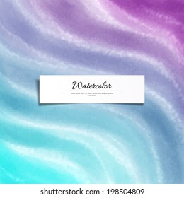 Abstract vector watercolor diagonal background. Hand drawing waves.