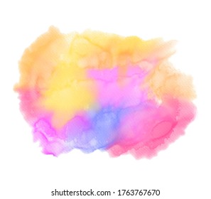 Abstrakte Vektorwasserfarbe handgezeichnet bunten, hellen Fleck Design. Papiertextur, lebendige Kunst, flüssiges Tapete, Karte