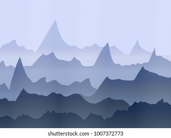 abstract vector watercolor misty mountains landscape