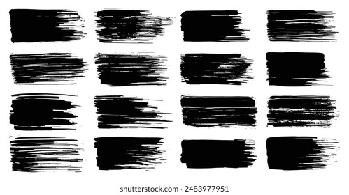 Abstract vector watercolor paint set. Isolated grunge elements for paper design. Ink paint brush stains or spots on white background