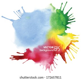 Abstract vector watercolor painted background