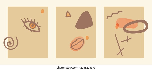 Abstract vector watercolor shapes in different colors. Creative color doodle art header set with different shapes and textures. Collage. vector illustration from different objects