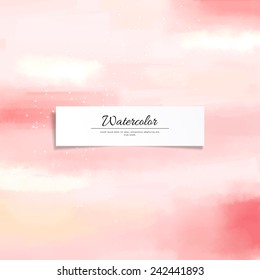 Abstract vector watercolor stain blurring background. Hand drawing. Realistic banner for your text.