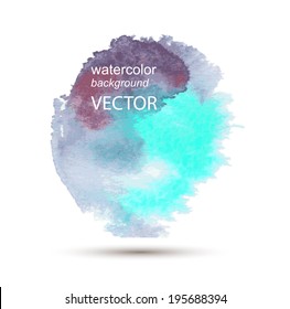 Abstract vector watercolor textured hand painted background