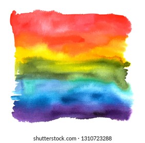An abstract vector and watercolor vibrant background texture in rainbow colors