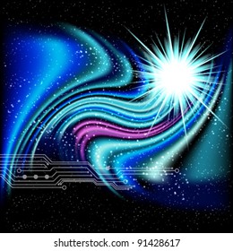 Abstract vector wave background.