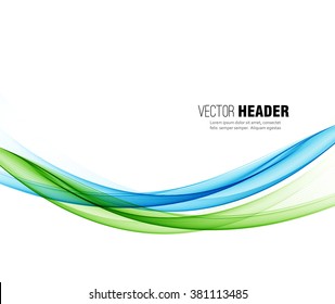 Abstract Vector Wave Background, Blue And Green  Waved Lines For Design Brochure, Website, Flyer 