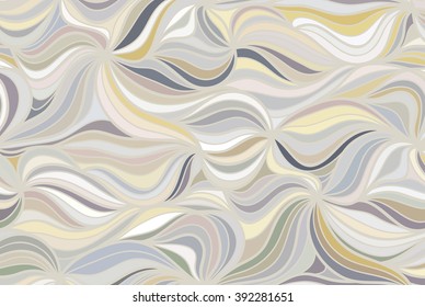 Abstract vector wave background of doodle hand drawn lines. Colorful pattern.