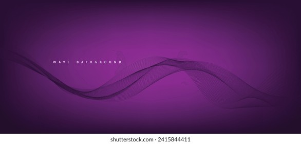Abstract vector wave background. Gradient purple banner for your design.