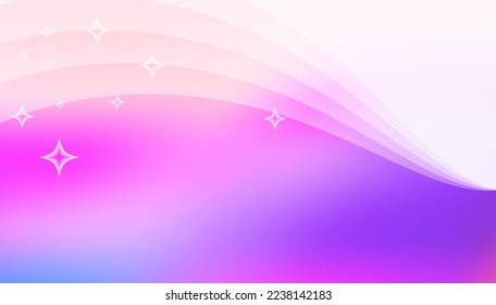 Abstract vector wave background modern soft pastel gradation and star. Vector design. Vector Background