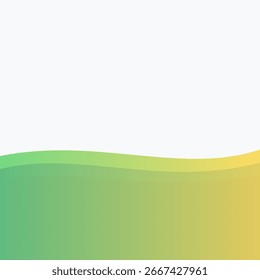 Abstract vector wave background with smooth green to yellow gradient curves. Minimal design for banners, presentations, or web templates.