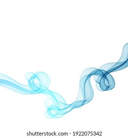 Abstract vector wave of blue color. Design element
