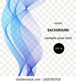 Abstract vector wave. blue curves