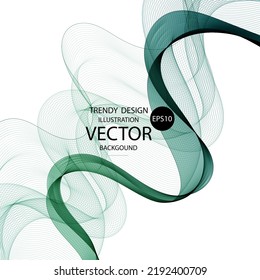 Abstract vector wave in blue, green colors. Design element. Presentation template.