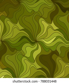Abstract vector wave camo background of drawn lines. Coloful floral pattern.