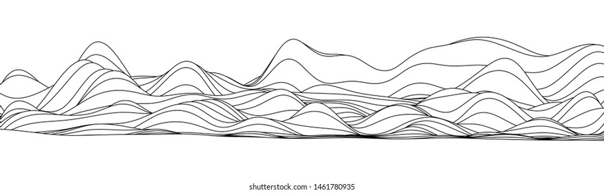 abstract vector wave curve concept for minimal skyline hill mountain or wave surface