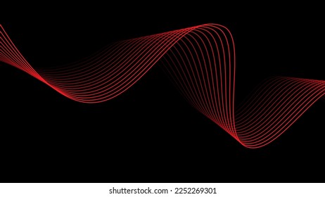 Abstract vector wave. Equalizer for music from smoothly moving lines. EPS 10.