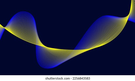 Abstract vector wave. Equalizer for music from smoothly moving lines. EPS 10.