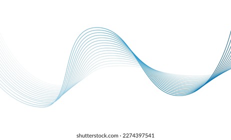 Abstract vector wave. Equalizer for music from smoothly moving lines. EPS 10.