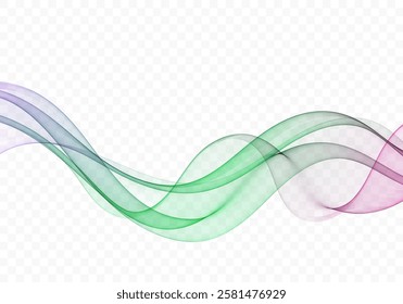 Abstract vector wave, flow of wavy lines, design element.