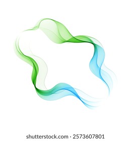 Abstract vector wave. Green and blue colors. layout for presentation. Eps 10