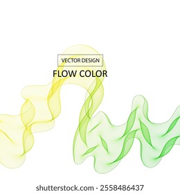 abstract vector wave. Green, yellow and blue colors. layout for presentation. Eps 10