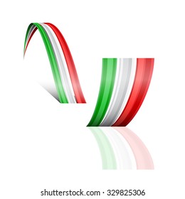 Abstract vector wave italian and mexican flag 