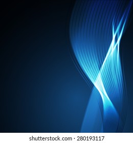 Abstract vector wave light lines